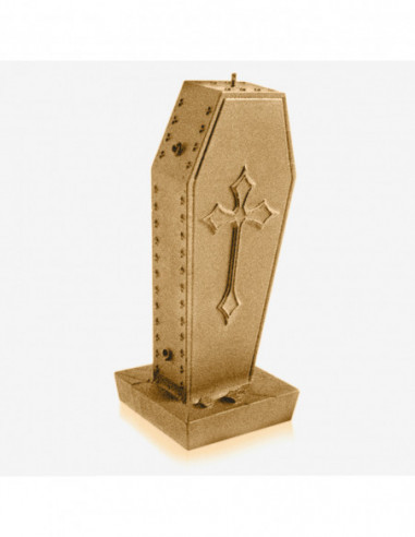 Świeca Coffin with Cross Classic Gold