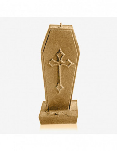 Świeca Coffin with Cross Classic Gold