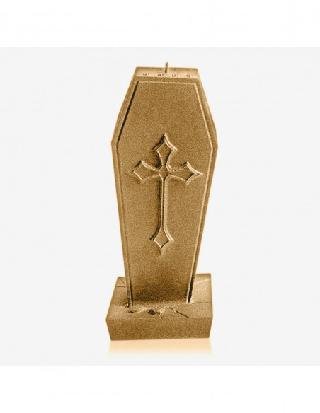 Świeca Coffin with Cross Classic Gold