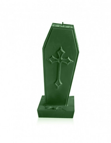 Świeca Coffin with Cross Dark Green