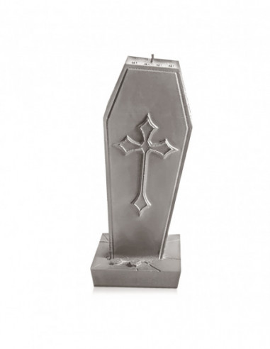 Świeca Coffin with Cross Gray