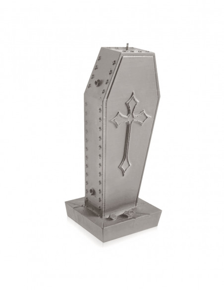 Świeca Coffin with Cross Gray