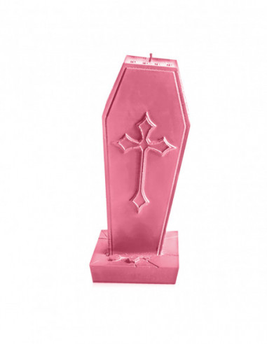 Świeca Coffin with Cross Pink