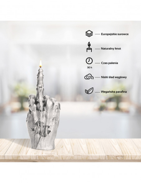 Świeca Zombie Hand FCK Silver