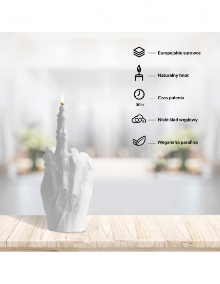 Świeca Zombie Hand FCK White