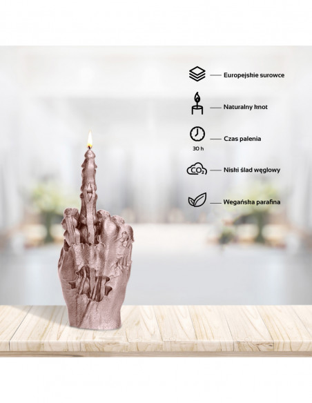 Świeca Zombie Hand FCK Rose Gold