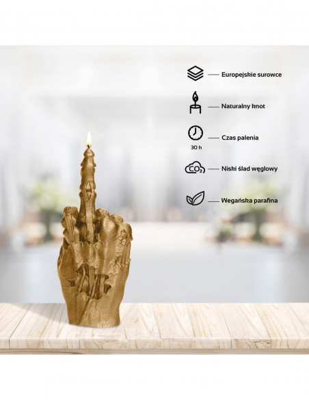 Świeca Zombie Hand FCK Classic Gold
