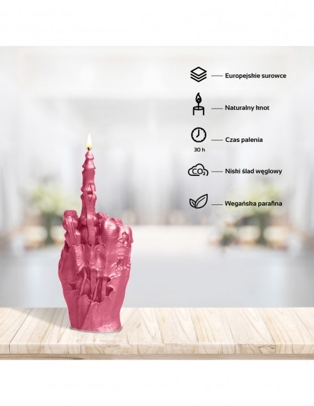 Świeca Zombie Hand FCK Pink