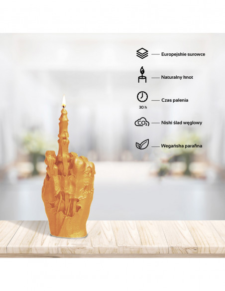 Świeca Zombie Hand FCK Yellow