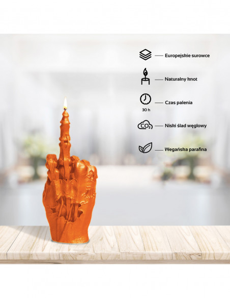 Świeca Zombie Hand FCK Orange