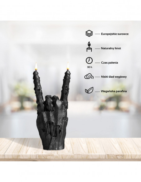 Świeca Zombie Hand RCK Black Metallic