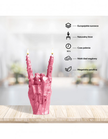 Świeca Zombie Hand RCK Pink