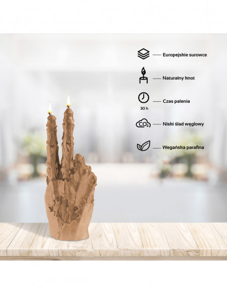 Świeca Zombie Hand Peace Gold