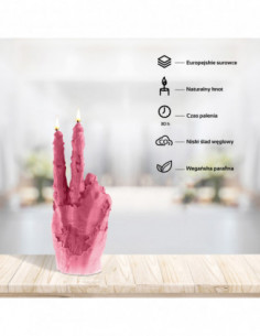 Świeca Zombie Hand Peace Pink