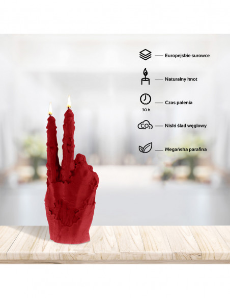 Świeca Zombie Hand Peace Red