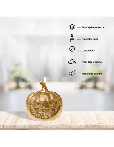 Świeca Halloween Dynia - Pumpkin Classic Gold
