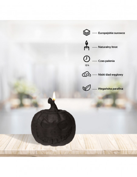 Świeca Halloween Dynia - Pumpkin Black Matt