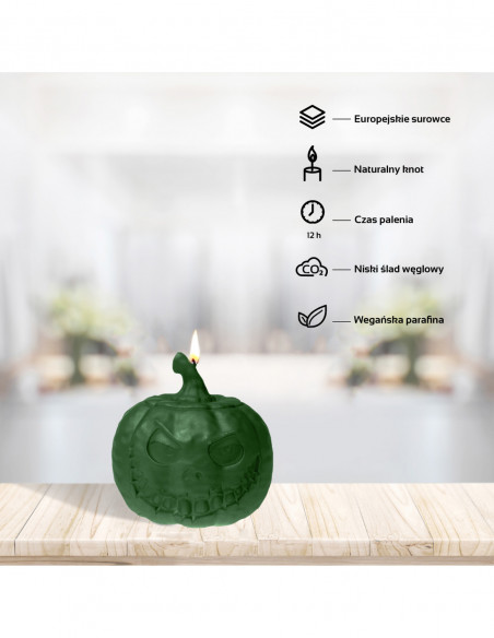 Świeca Halloween Dynia - Pumpkin Dark Green