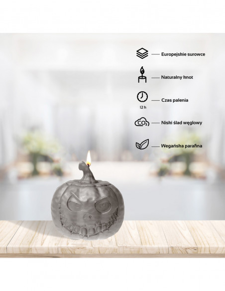 Świeca Halloween Dynia - Pumpkin Gray