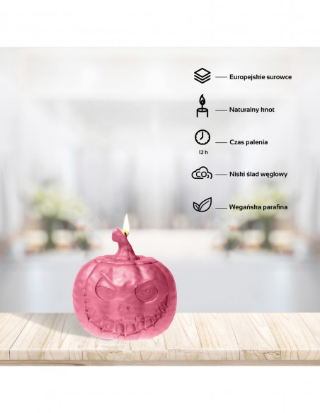 Świeca Halloween Dynia - Pumpkin Pink