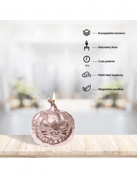 Świeca Halloween Dynia - Pumpkin Rose Gold