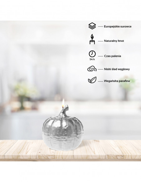 Świeca Halloween Dynia - Pumpkin Silver