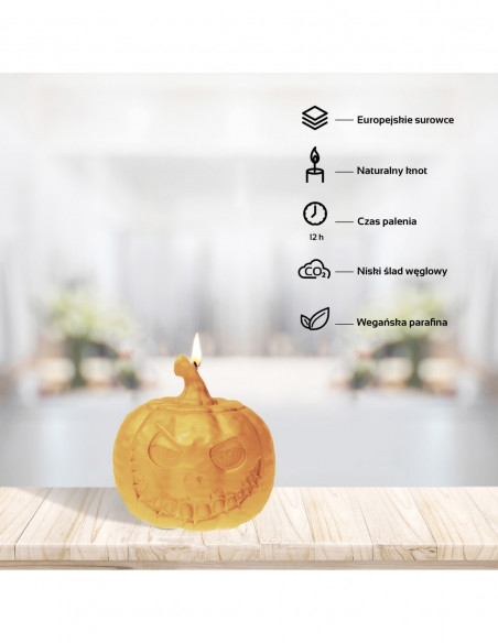 Świeca Halloween Dynia - Pumpkin Yellow