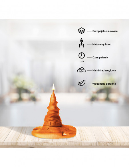 Świeca Halloween Hat Orange