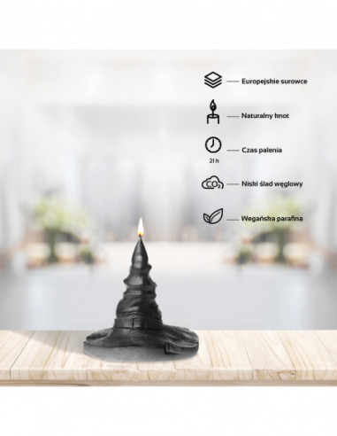 Świeca Halloween Hat Black Metallic