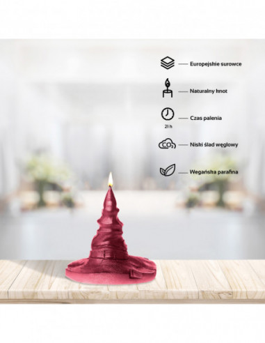 Świeca Halloween Hat Red Metallic