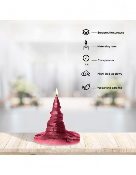 Świeca Halloween Hat Red Metallic