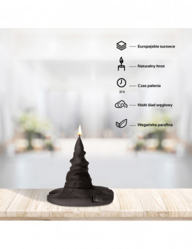 Świeca Halloween Hat Black Matt