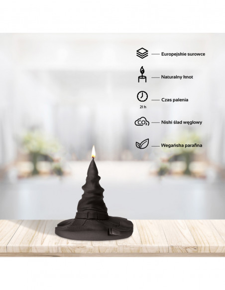 Świeca Halloween Hat Black Matt