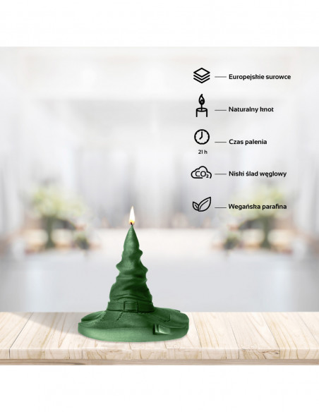 Świeca Halloween Hat Dark Green