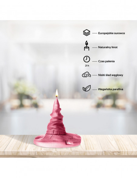 Świeca Halloween with Hat Pink