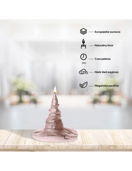 Świeca Halloween Hat Rose Gold