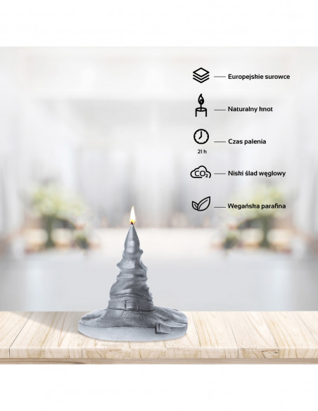 Świeca Halloween Hat Silver