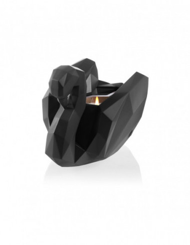 Świecznik Swan Low-Poly Black Matt Poli