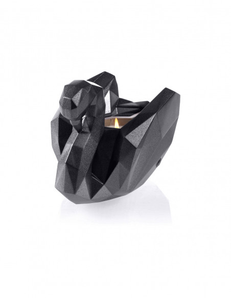 Świecznik Swan Low-Poly Black Metallic Poli
