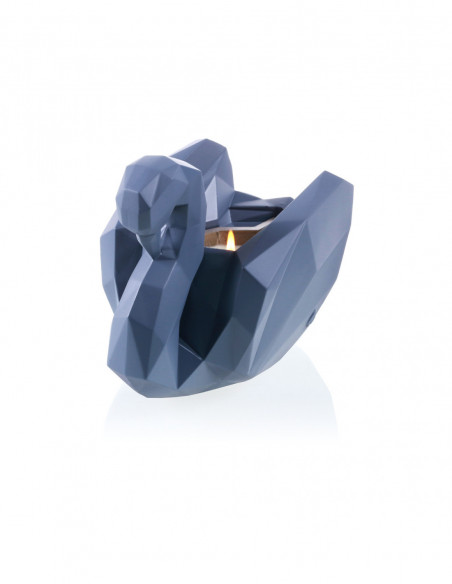 Świecznik Swan Low-Poly Midnight Gray Poli