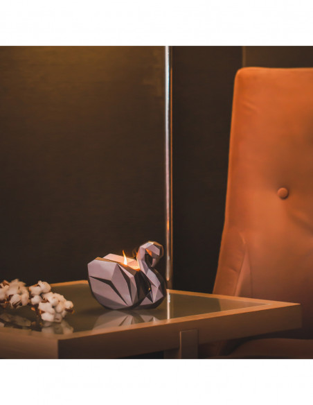 Świecznik Swan Low-Poly Steel Poli