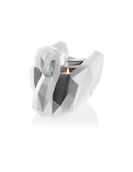 Świecznik Swan Low-Poly White Poli