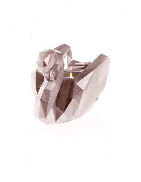 Świecznik Swan Low-Poly Rose Gold Poli