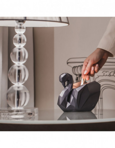 Świecznik Swan Low-Poly Rose Gold Poli