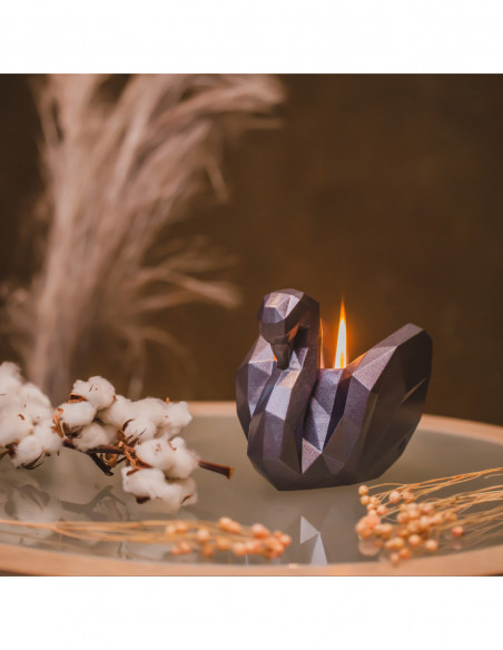 Świecznik Swan Low-Poly Maroon Poli