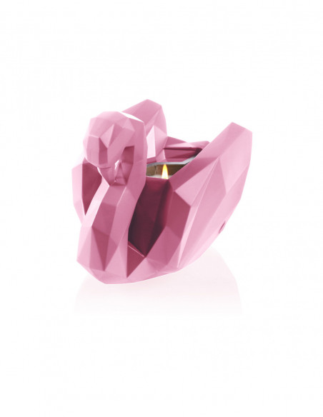 Świecznik Swan Low-Poly Candy Pink Poli