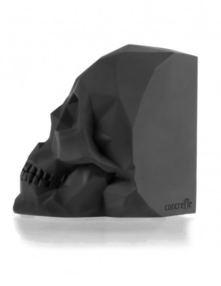 Podpórka do książek Skull Low-Poly Black Matt Poli
