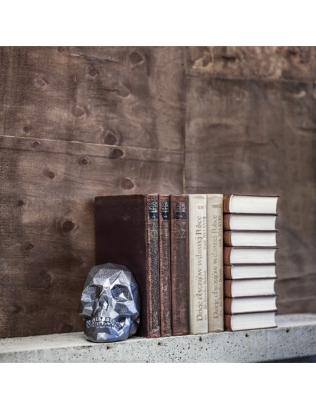 Podpórka do książek Skull Low-Poly Black Matt Poli