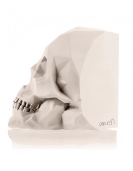 Podpórka do książek Skull Low-Poly Light Beige Poli