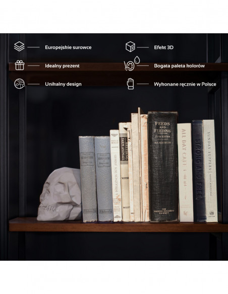 Podpórka do książek Skull Low-Poly Unpainted